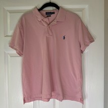 Ralph Lauren Polo Shirt Men’s Size Large Pink Collared Short Sleeve Blue... - $20.00