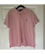 Ralph Lauren Polo Shirt Men’s Size Large Pink Collared Short Sleeve Blue... - $20.00