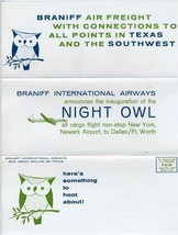 Braniff International DC-6A NIGHT OWL Cargo New York &amp; Newark to Dallas ... - £14.07 GBP