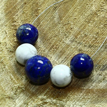 Natural Lazuli Smooth Round Howlite Beads Briolette Loose Gemstone Jewelry - £2.34 GBP