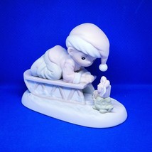 Precious Moments Porcelain Figurine Bringing You A Merry Christmas 1993 ... - $16.26