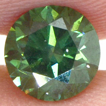 Fancy Green Diamond Loose Round Shape 0.91 Carat VS2 Natural Enhanced Polished - £904.52 GBP