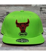 Chicago Bulls Mitchell &amp; Ness Windy City Neon Green Fitted Cap Hat Size ... - $22.76