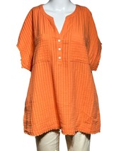 Westbound Shirt Women&#39;s L Large Orange Casual Colorful Relaxed Pockets - RB - $14.92
