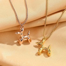 3D Balloon Puppy Necklace Dog Simple Cool Cute Chain Luxury Elegant Jewelry Gift - £11.05 GBP