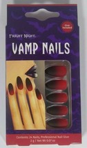 Fright Night Vamp Nails 24 Nails With Glue Halloween Cosplay - £8.78 GBP