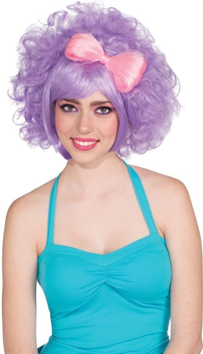 PASTEL CUTIE DOLL WIG PURPLE w/PINK BOW ADULT HALLOWEEN COSTUME ACCESSORY 52827 Item image 3