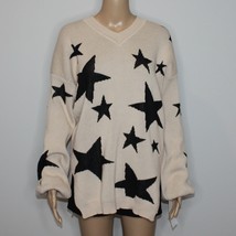 Goodnight Macaroon Women&#39;s Anna Beige V-neck Star Sweater One Size New w... - $46.41