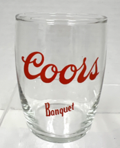 Vintage Red Coors Beer Banquet Logo Advertising Tasting Sample Glass Tum... - $9.90