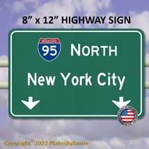 Mini Interstate Road Sign - New York - I 95 North New York City - Aluminum Sign - £15.38 GBP