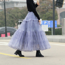 Purple Dye Layered Tulle Skirt Outfit Puffy Tulle Tutu Skirt Holiday Tulle Skirt image 7