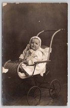 RPPC Sweet Baby in Stroller Real Photo c1914 Postcard G24 - £4.68 GBP
