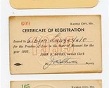 1935 Kansas City Bar Association Card &amp; State of Missouri Practice of La... - £29.72 GBP