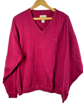 OU Sooners Sweater Size Medium Mens Red Pullover Knit V Neck All Cotton ... - £36.69 GBP