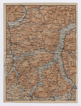 1905 Original Antique Map Of Lago Di Como Lake Lugano Switzerland / Italy - £17.09 GBP