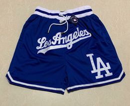 Los Angeles Dodgers&#39; Baseball Shorts Men&#39;s Stitched Pants with Pockets - £40.51 GBP