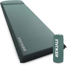 Camping Sleeping Pad By Invoker - 3 Inch Ultra Thick Memory Foam Self Inflating - £82.80 GBP