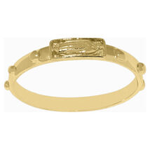 Genuine 14k Yellow Gold Religious Guadalupe Studded Wedding Band Sizes 5... - $258.39+