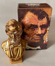 Avon President Lincoln Gold Bust After Shave Decanter NIB NOS - $12.00