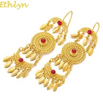 Ethlyn New Ethiopian Gold Color Drop Earrings African Style  for Women Wedding V - £10.96 GBP