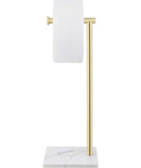 Bathroom Toilet Paper Holder Stand with Marble Base Brushed Finish BPH28... - £19.43 GBP