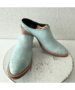 Lane Plain Jane Mule Womens Blue Ostrich Leather Cowboy Boots Western Si... - $193.05