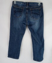 Stetson Crop Stovepipe Straight Leg Studded Distressed Whiskered Jeans Size 8 - £14.48 GBP