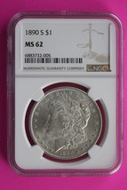 1890 S MS 62 Liberty Morgan Silver Dollar NGC Certified Slab Free Shipping 656 - $139.99