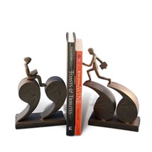 Cast Iron Quotation Runner Bookends - Metal - Book Reading - Library - $86.13