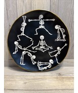 Eli + Ana Halloween Skeleton Namaste Yoga Salad Dessert Plates 8.5&quot; NEW - $11.26