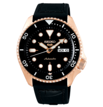 Seiko 5 Sports SS RG Bezel 42.5mm Automatic Watch With Rubber Strap SRPD76K1 - £167.39 GBP