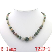 WUBIANLU Fashion 6-14mm Natural Stone Agates Beaded Necklace Women In Choker Nec - £22.64 GBP