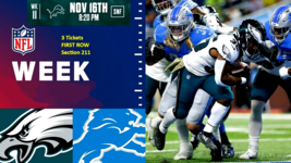 3  Philadelphia Eagles vs Detroit Lions  Section 211         Row 1      ... - $1,424.05