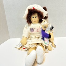 Vintage Handmade Marys Little Brats Nursie Rag Doll with Boo Boo Kitty 20 inches - $55.17