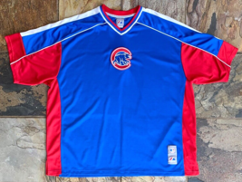 Majestic Chicago Cubs Fan Jersey-MLB Baseball Shirt-Blue Red-Pullover-Pa... - £21.96 GBP
