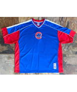 Majestic Chicago Cubs Fan Jersey-MLB Baseball Shirt-Blue Red-Pullover-Pa... - $38.48 CAD