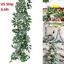 Fake Artificial Eucalyptus Garland Wreath Greenery Leaf Vine Wedding Plant Decor - £14.42 GBP