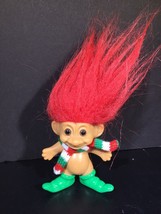 Russ Christmas Elf Troll With Scarf And Red Hair Green Shoes 3” - £5.70 GBP