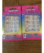Fashion Nails Press On Kids 12 Pieces 2 Boxes - $219.21 MXN