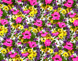 Vintage Barkcloth Fabric Floral Hot Pink Yellow Flowers Roses Daisy 2 yards  - £70.34 GBP