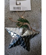 2 silver Holiday Style  Christmas stars Decoration Tree Ornament 4.5&quot; new - $3.96