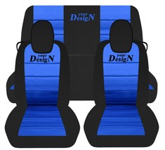 Front &amp; Rear Car seat covers fits Chevy Camaro 10-15 Black Blue customiz... - $246.99