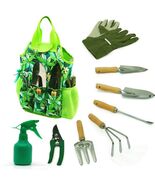 9-Piece Garden Tools Set with Gloves and Colorful Tote - Gardening Kit - $34.24 CAD