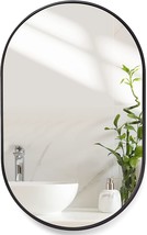Howofurn Wall Mounted Mirror, 20’’X30’’ Oval Bathroom Mirror, Black, Bat... - $90.99