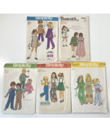 5 Simplicity Butterick Girls Boys Kids Clothes Pattern Lot 2 3 4 Vintage... - £15.85 GBP
