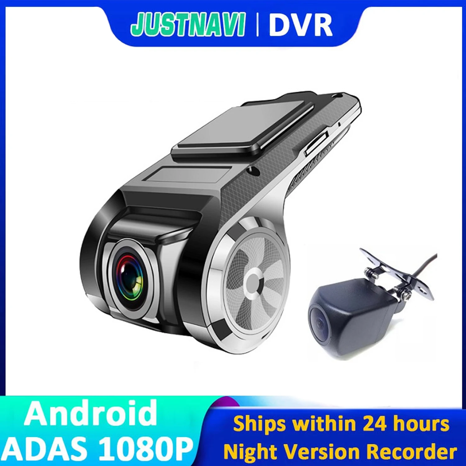Justnavi Car Dvr Dash Cam Full Hd 1080P Cyclic Recording Adas Auto Recorder - £29.20 GBP+