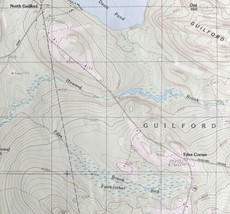 Map Guilford Maine USGS 1984 Topographic Geological 1:24000 27x22&quot; TOPO14 - £35.96 GBP