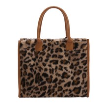 Soft plush messenger handbag fashion autumn winter animal pattern large capacity travel thumb200