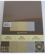 Recollections Cardstock Paper 8 1/2&quot; x 11&quot; 50 Sheets 65 lb 5 Color NEUTRAL - $25.84 CAD