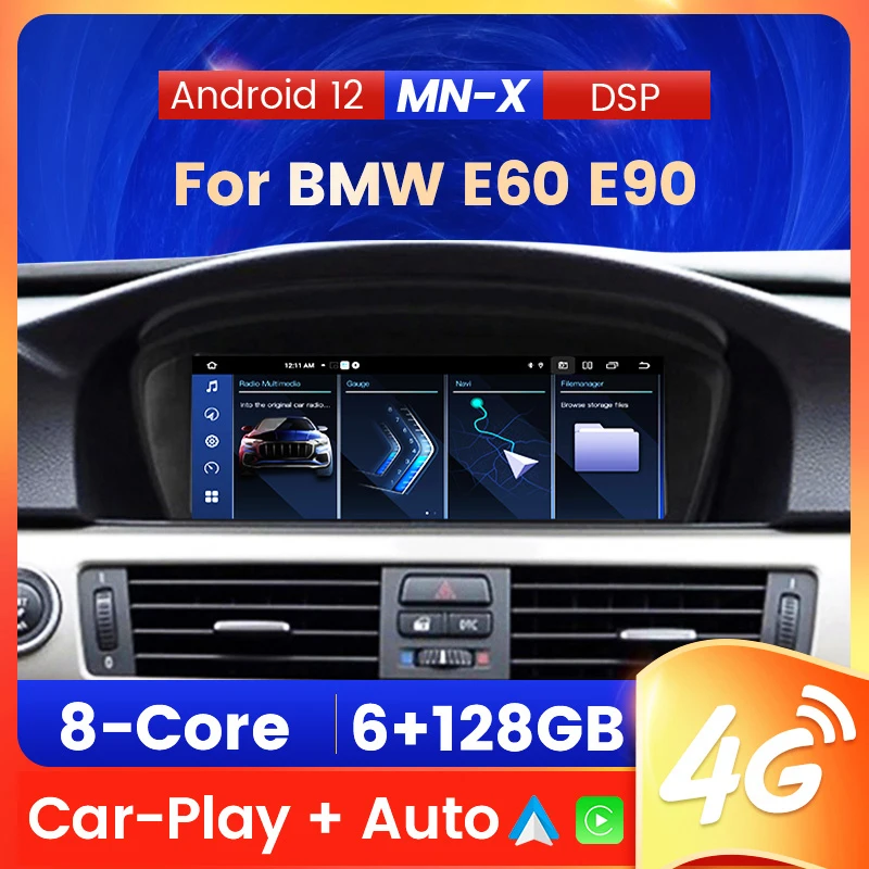 Mekede Android 12 Wireless CarPlay Touch Screen DSP For BMW 5 Series bmw e60 E61 - £235.59 GBP+